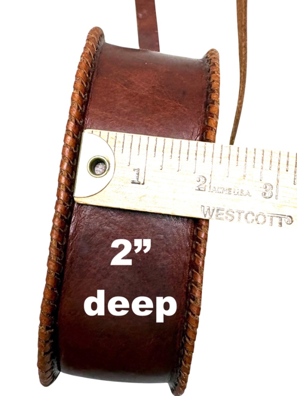 bag brown leather vintage mini cross body unlined minimal snap close handmade - Picture 11 of 14